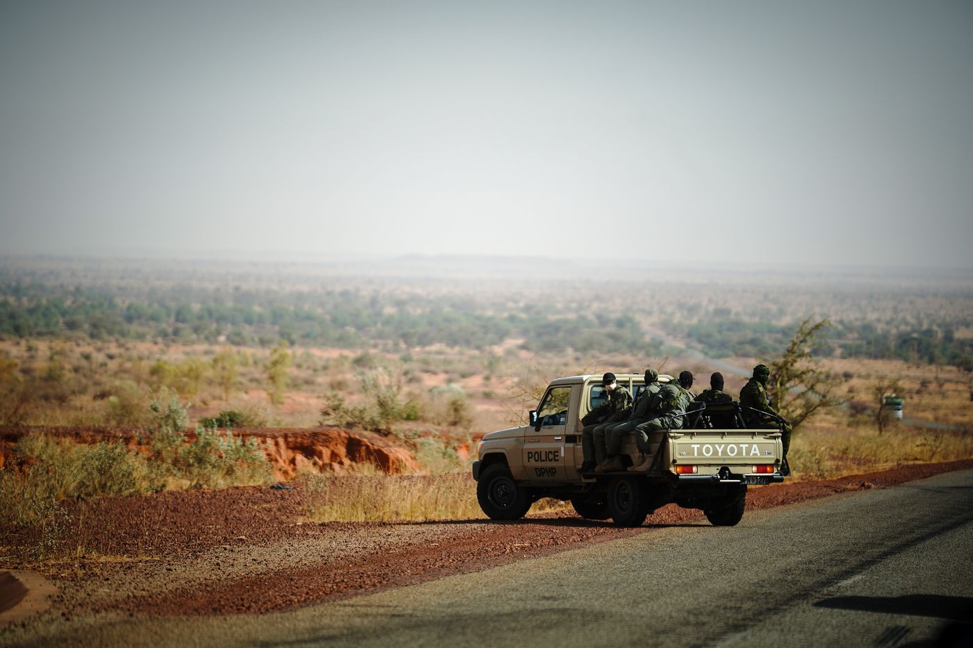Security forces on their way to Ouallam, Niger.