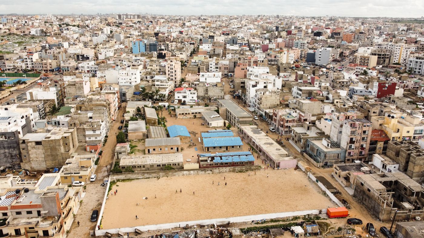 Aerial photo of Dakar, Senegal, in 2020. 