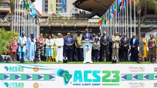 President William Ruto at the 1st Africa Climate Summit in Nairobi, with African leaders in attendance, September 6, 2023