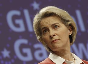 President of the European Commission Ursula von der Leyen gives a press conference on the Global Gateway in Brussels, Belgium, 01 December 2021.