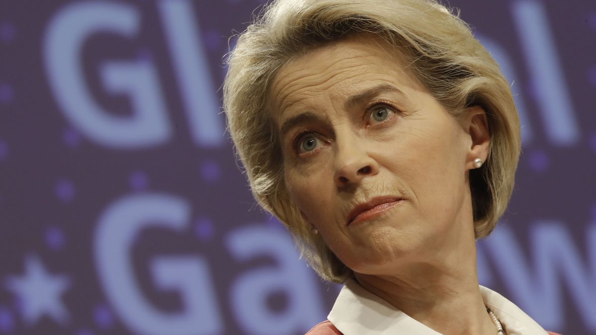 President of the European Commission Ursula von der Leyen gives a press conference on the Global Gateway in Brussels, Belgium, 01 December 2021.