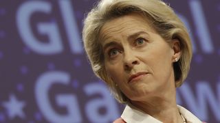 President of the European Commission Ursula von der Leyen gives a press conference on the Global Gateway in Brussels, Belgium, 01 December 2021.