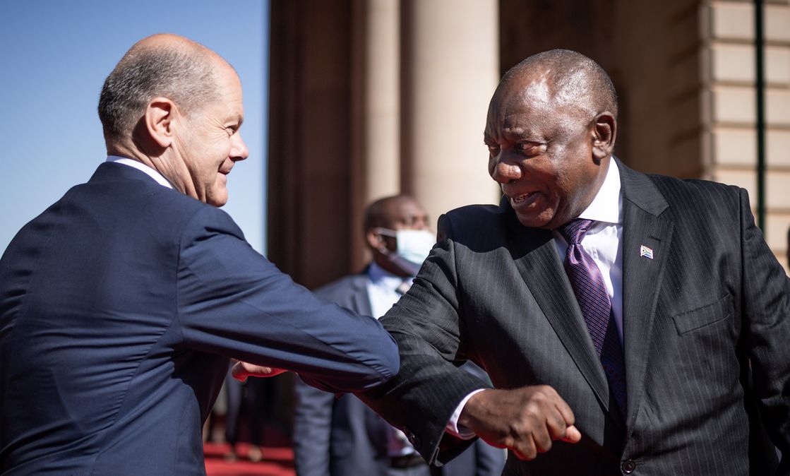 Kanzler Scholz und Südafrikas Präsident Ramaphosa in Mai 2022.