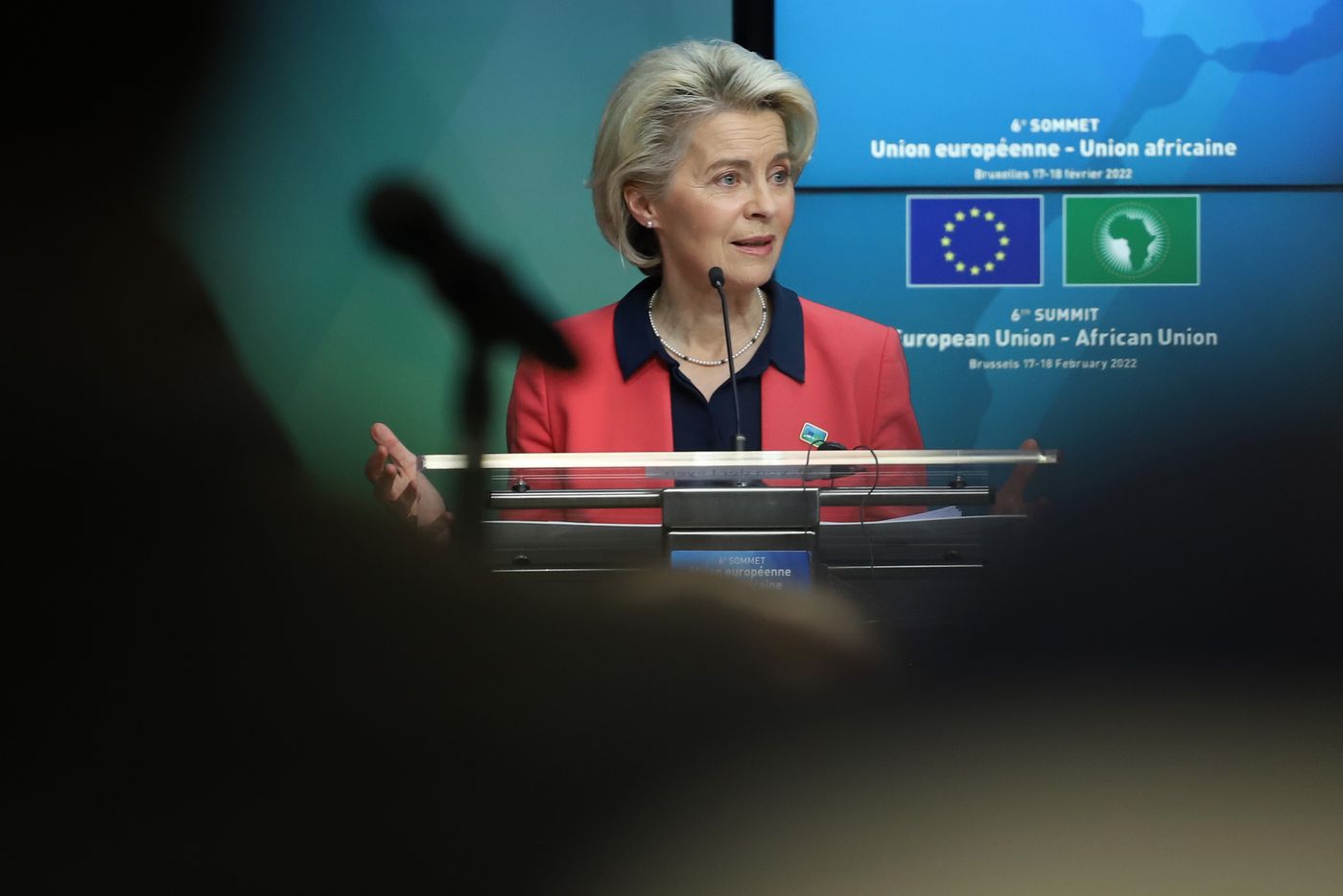 EU Commission President Ursula von der Leyen at the EU-Africa Summit 2022 in Brussels