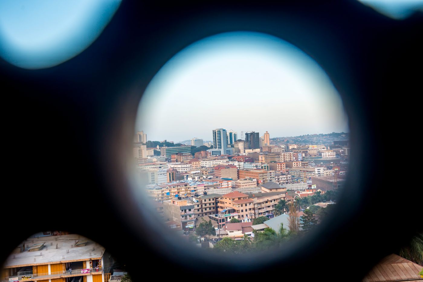 The skyline of Kampala, Uganda. 