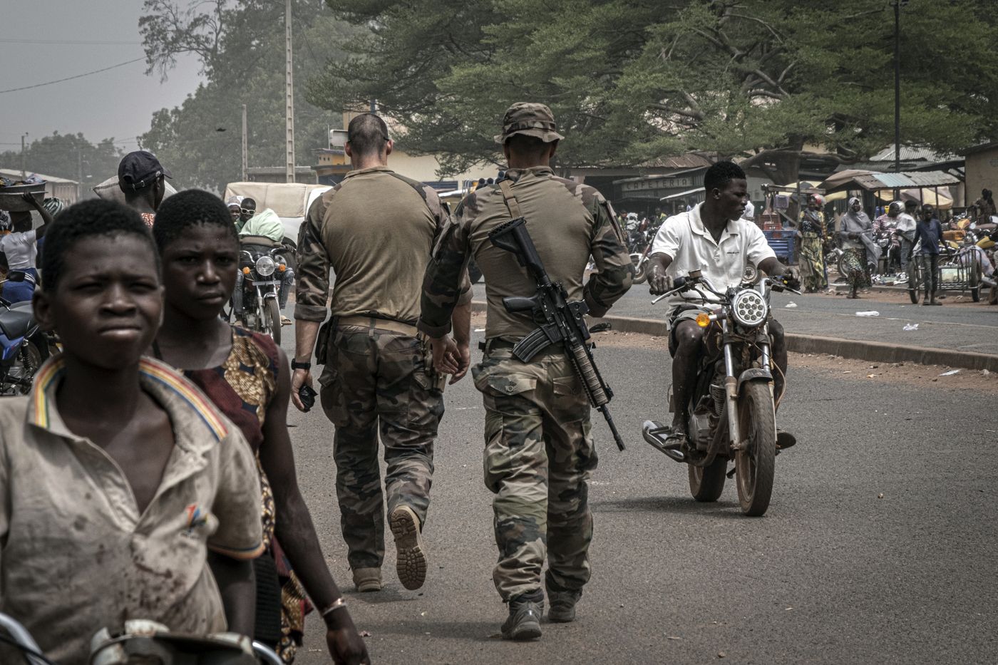 French military instructors in Tanguietan, northern Benin, on March 28, 2022.