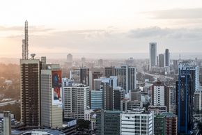 An aerial view of Nairobi. 
